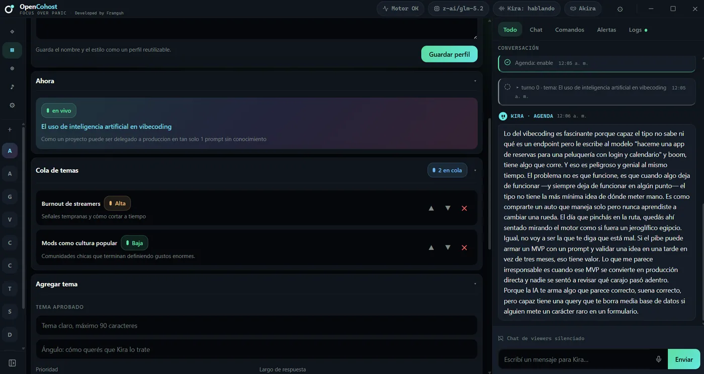 OpenCohost Kira interface showing cloud model exploration.
